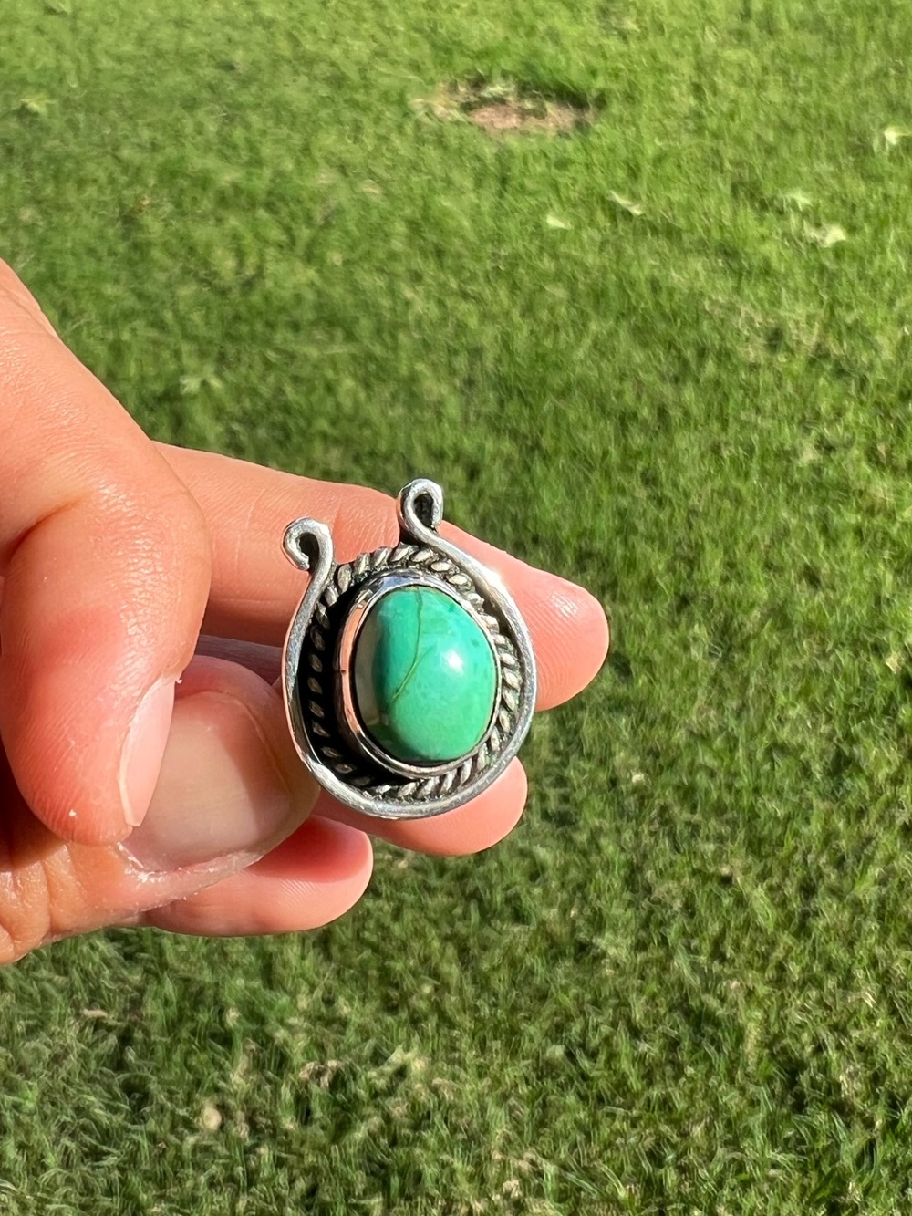 Turquoise Stone Silver Ring - Women Jewelry